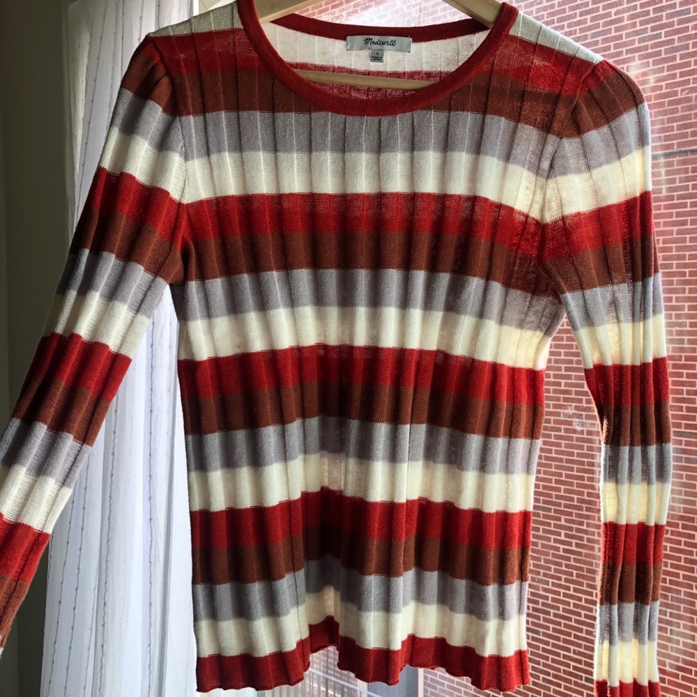 Madewell S long sleeve striped sweater